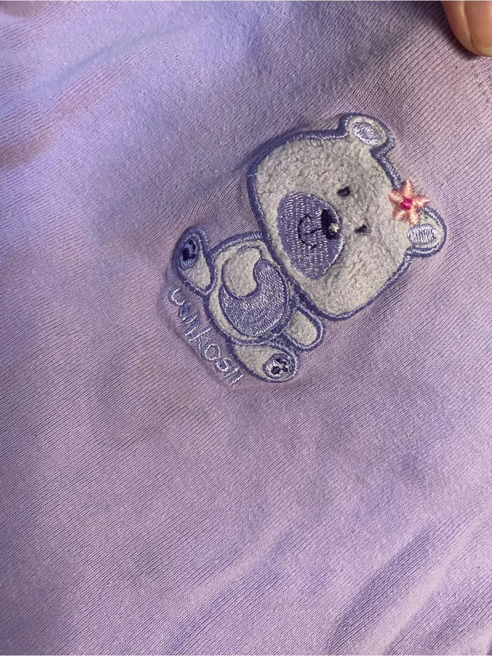 Y2K Children's Lavender Bear Long-Sleeve Top