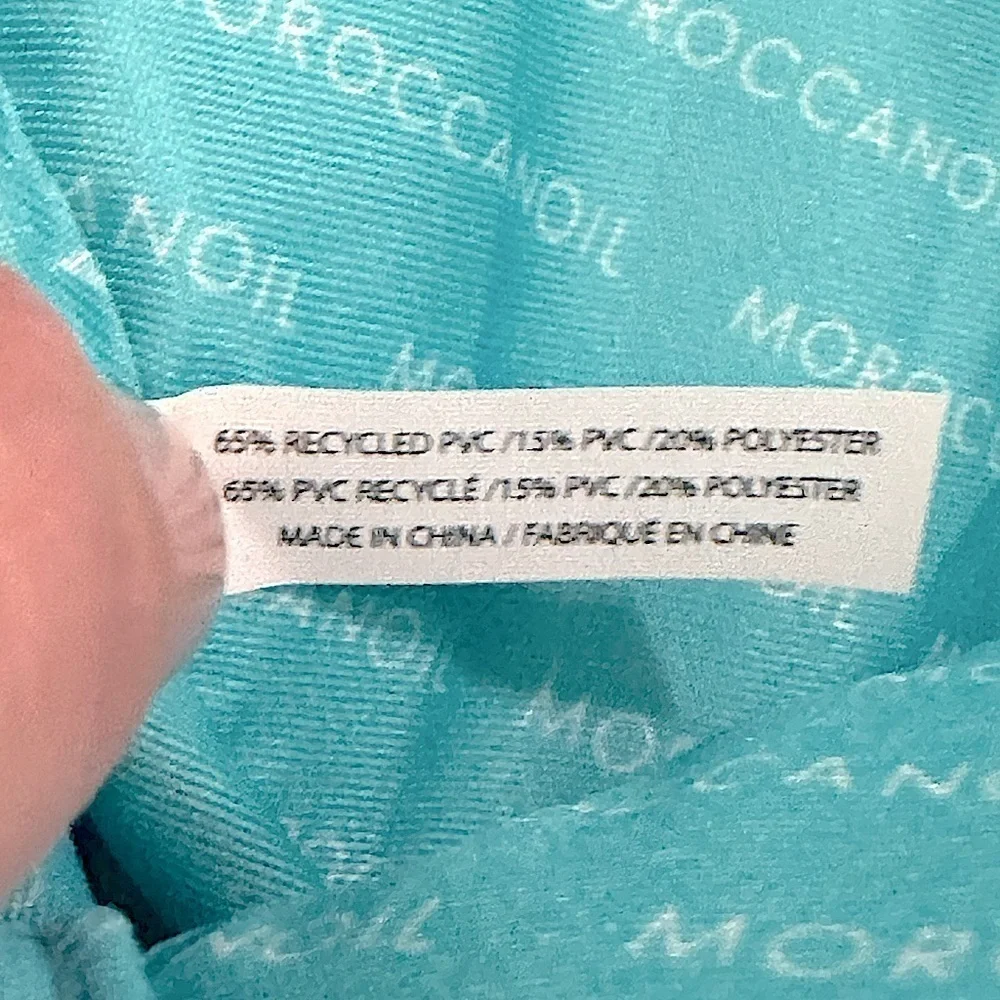 Moroccan oil Tan travel Bag from recycled materials NWOT