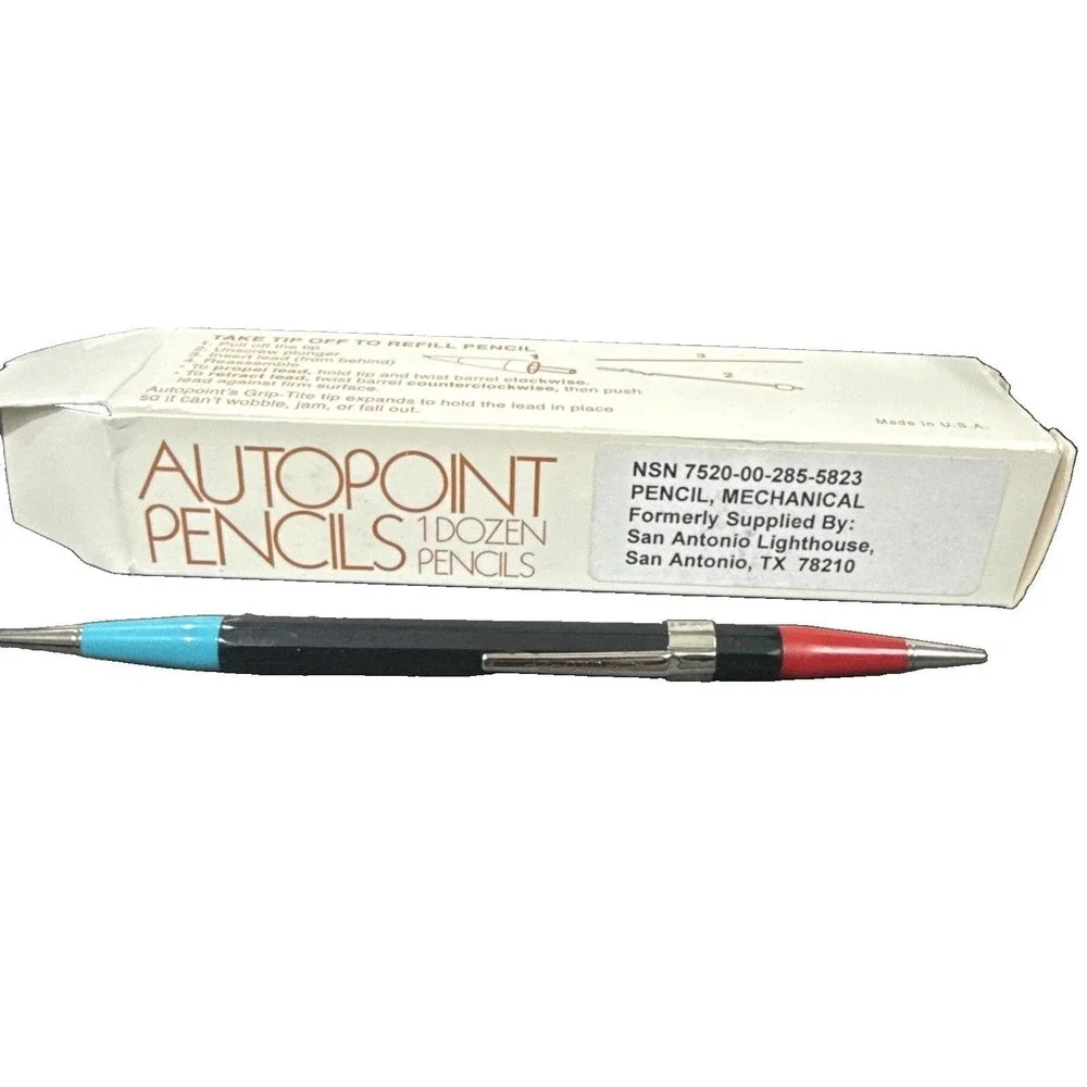 Autopoint Double End‎ Twin Point Mechanical Pencil Red And Blue ends VTG Box 12