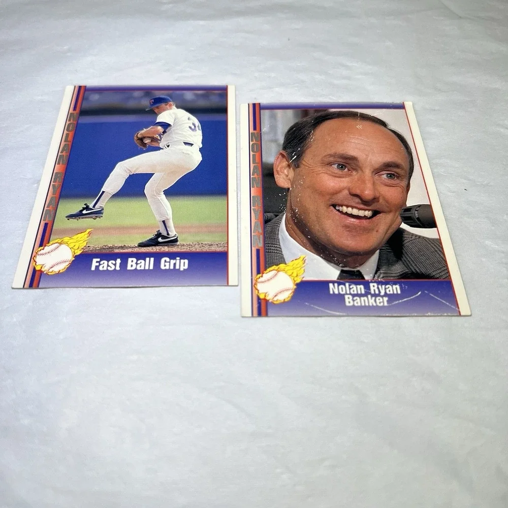🔥1991 Pacific NOLAN RYAN‎ Texas Express Banker Fast Ball Grip 2 Baseball Cards