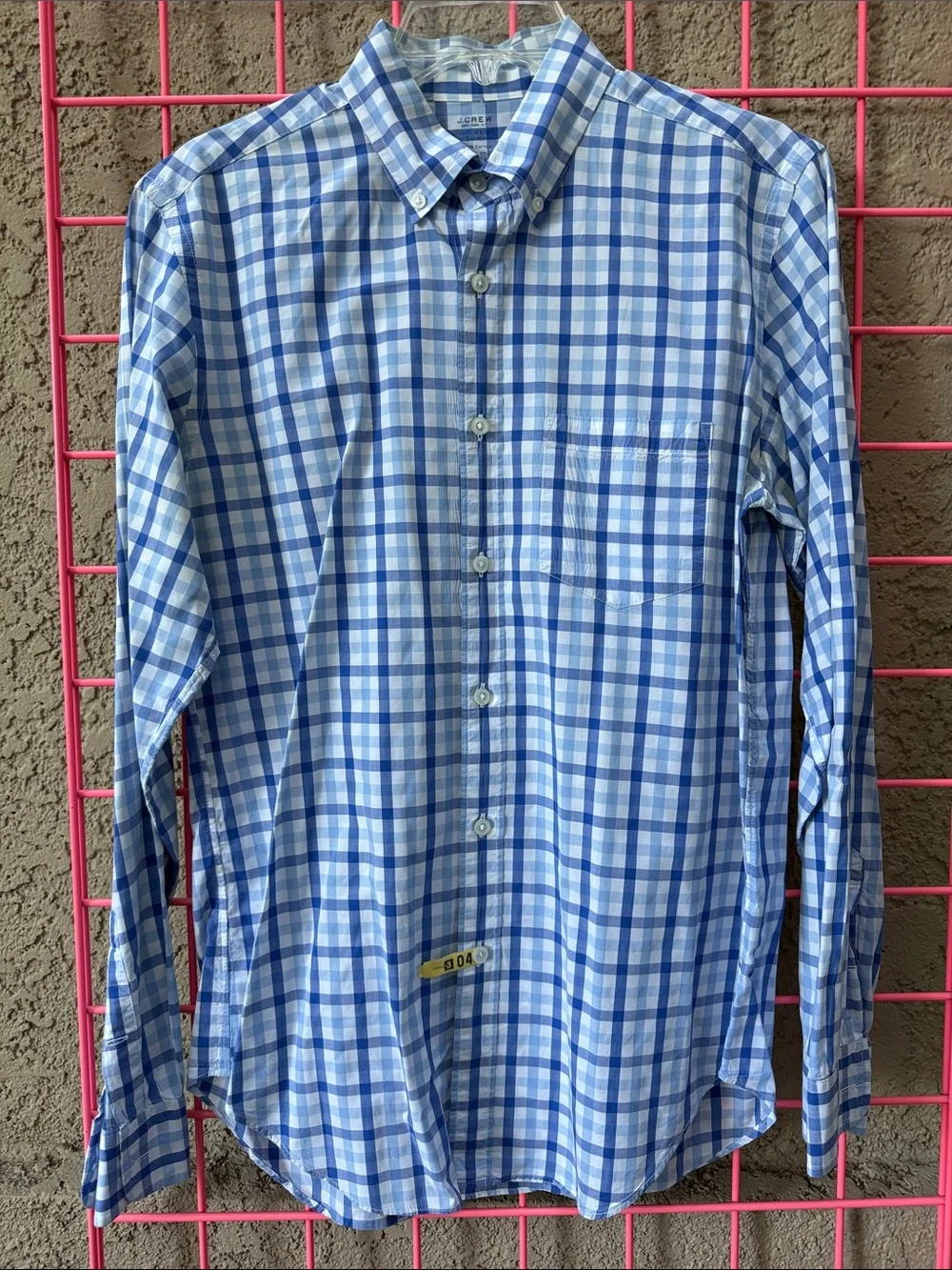 J. Crew Blue and White Plaid Button-Down Shirt