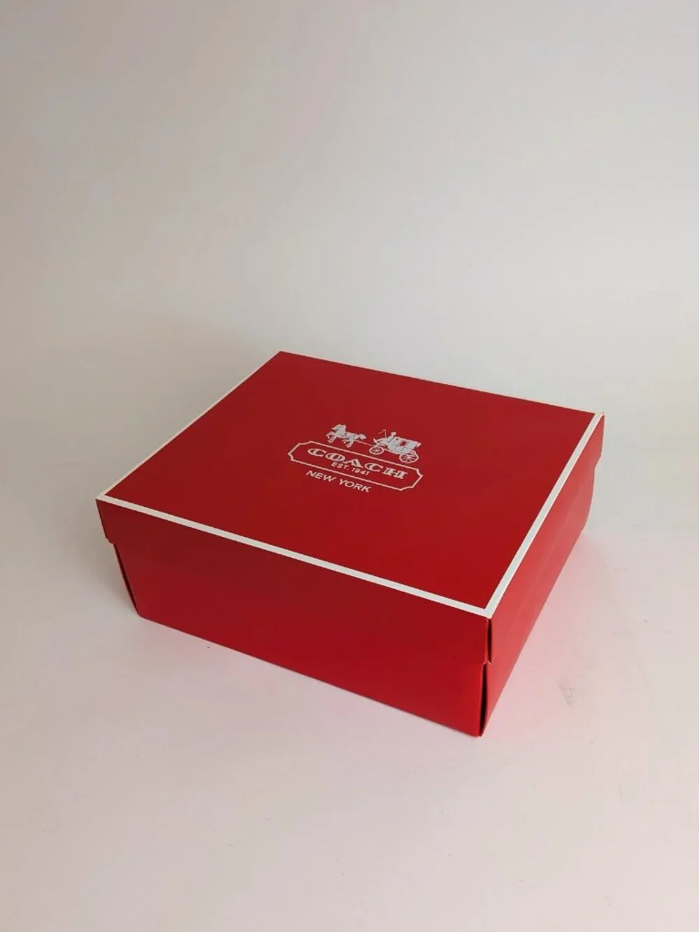 Authentic COACH Red Gift Box with Lid & Ribbon – Medium