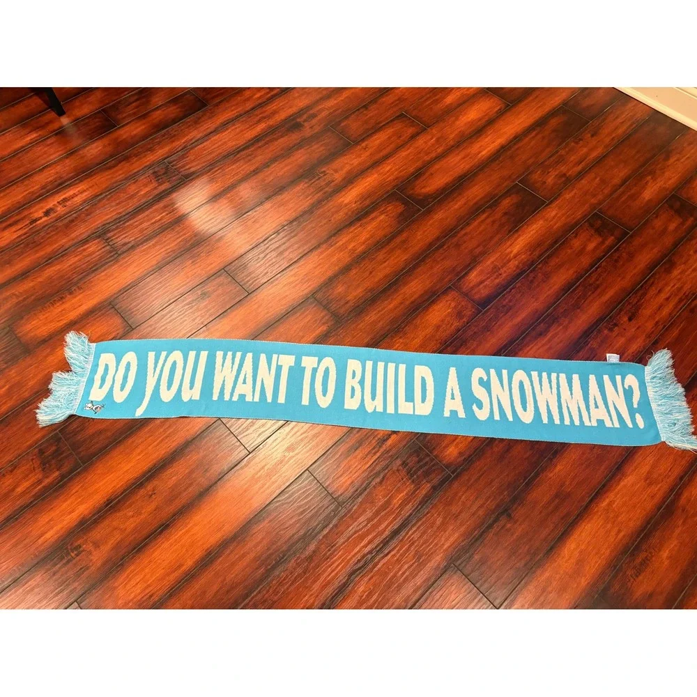 Disney Frozen Olaf Do You Want to Build a Snowman Scarf Kids One Size Blue White
