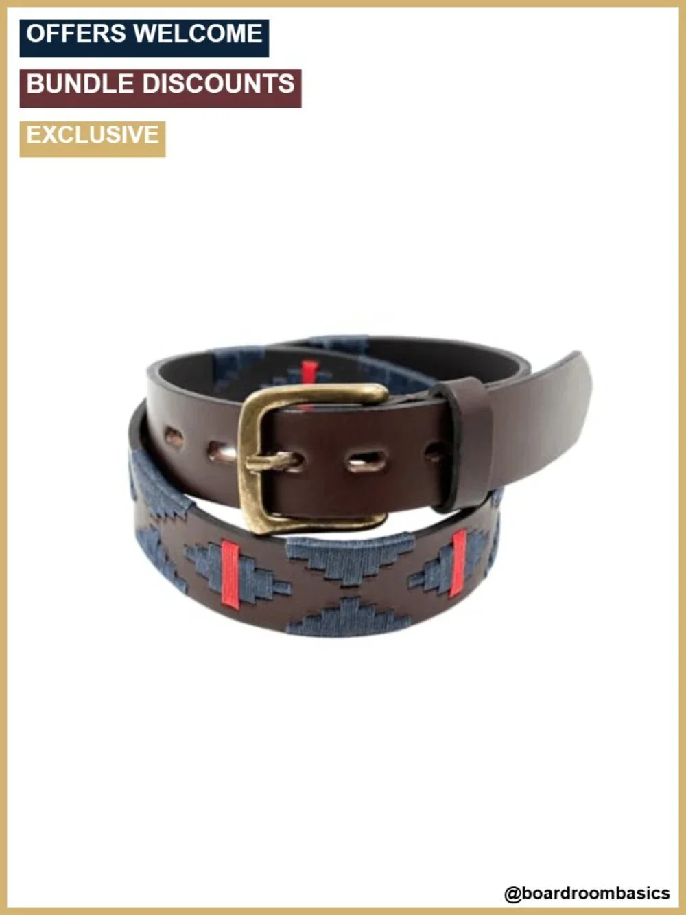 Hand-Stitched Leather Polo Belt for Men