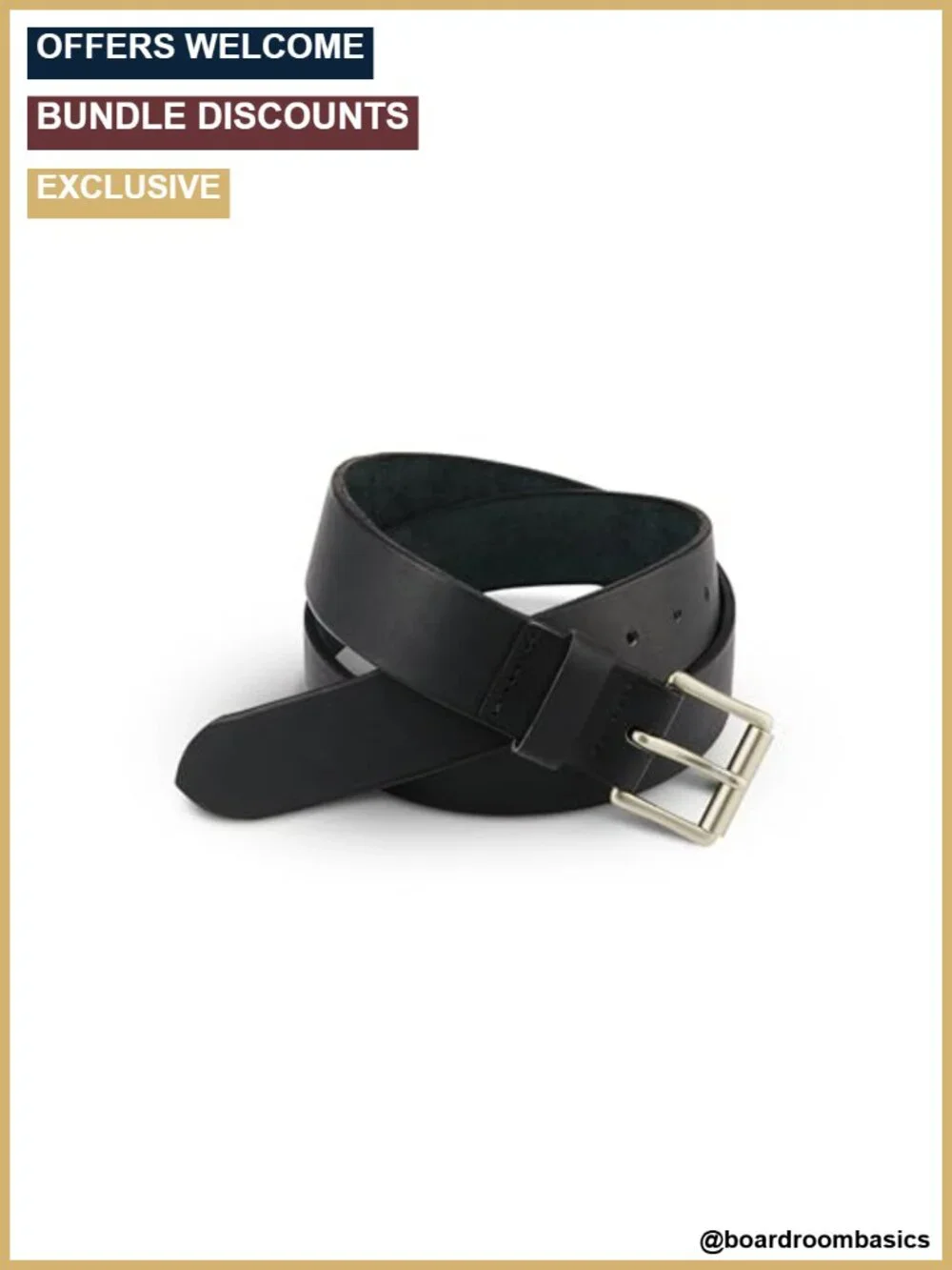 Classic Full-Grain Leather Work Belt with Brass Buckle for Men