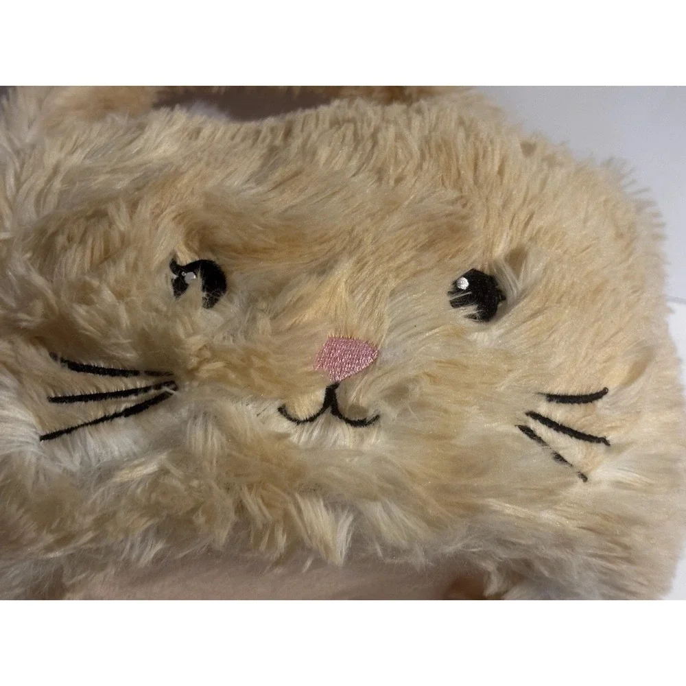 NEW‎ Easter Basket Plush Bunny  Celebrate Rabbit Soft Handle Tan Khaki