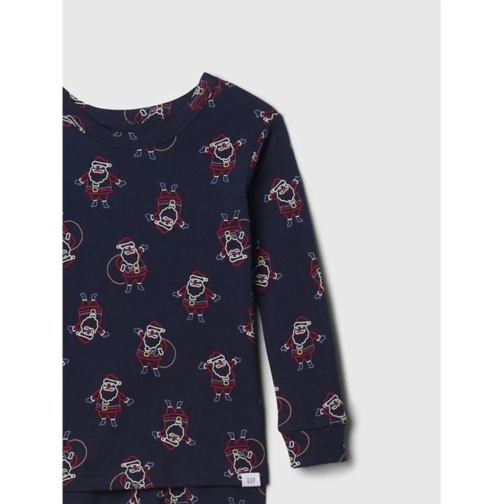 NEW Gap Baby Organic Cotton Santa Holiday PJ Set Christmas 0-3M‎ Pajamas