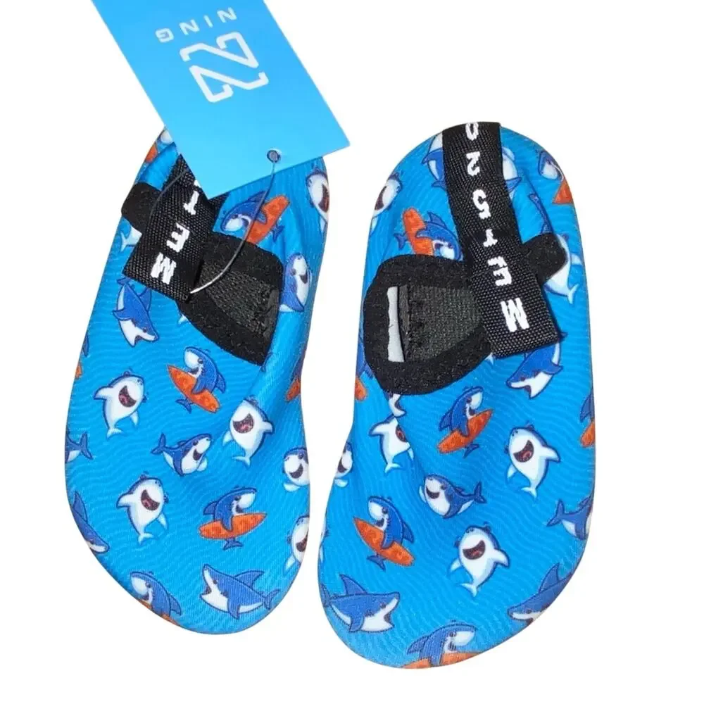 NWT Ning Baby Water Shoes 9–15 Months‎ Shark Print Aqua Swim Shoes