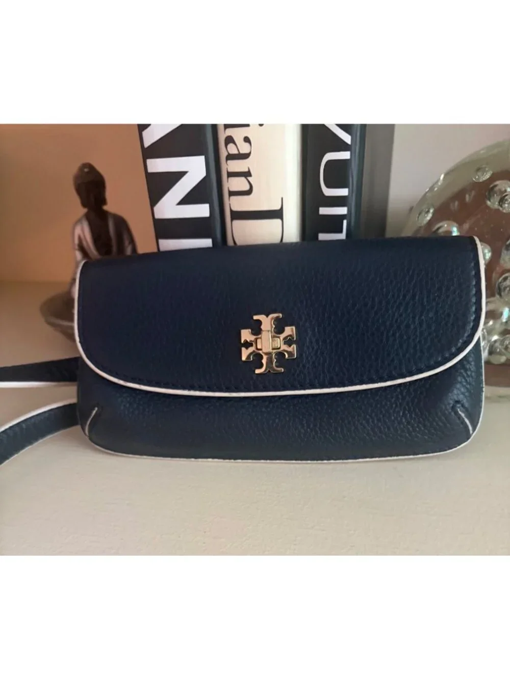 Tory Burch Leather Navy Crossbody Chest Fanny Waist Bag Mini Navy