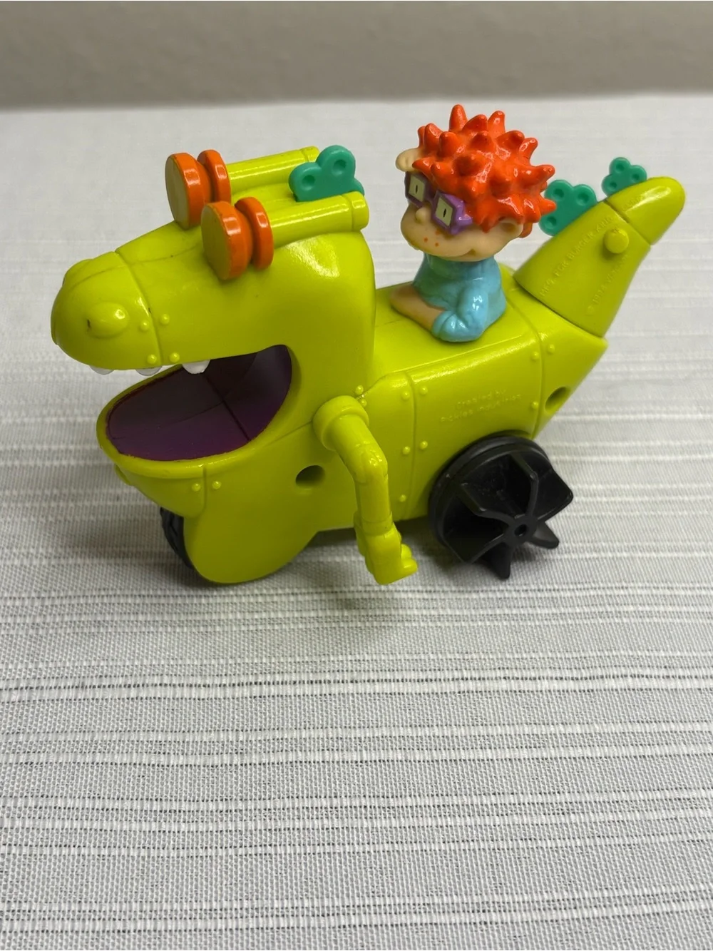 Vintage Burger King 1998 Rugrats Chuckie Dinosaur Car Toy Figure