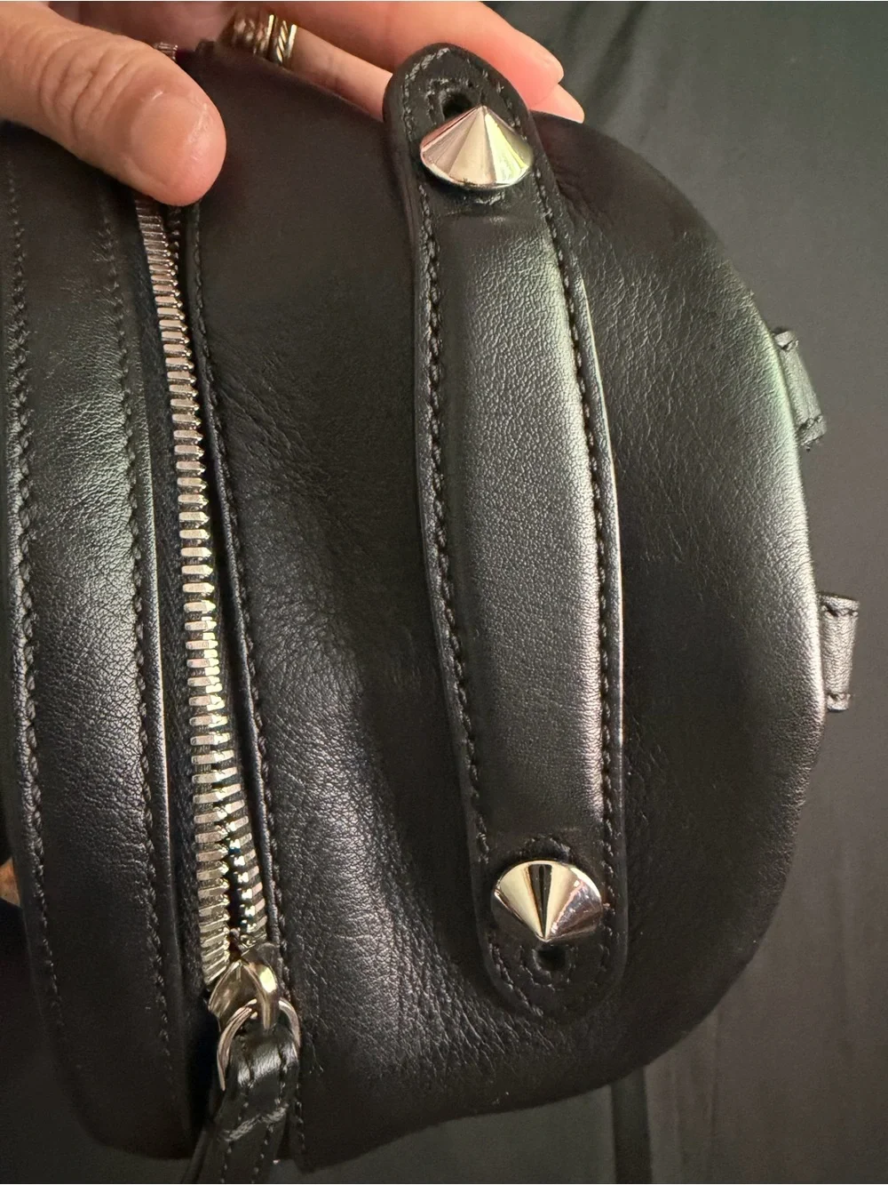 N/A black leather