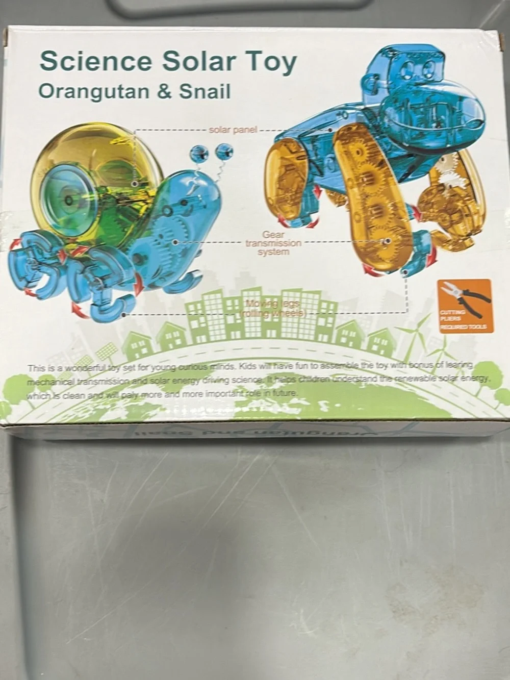 Science Solar Toy Orangutan & Snail - Blue and Yellow