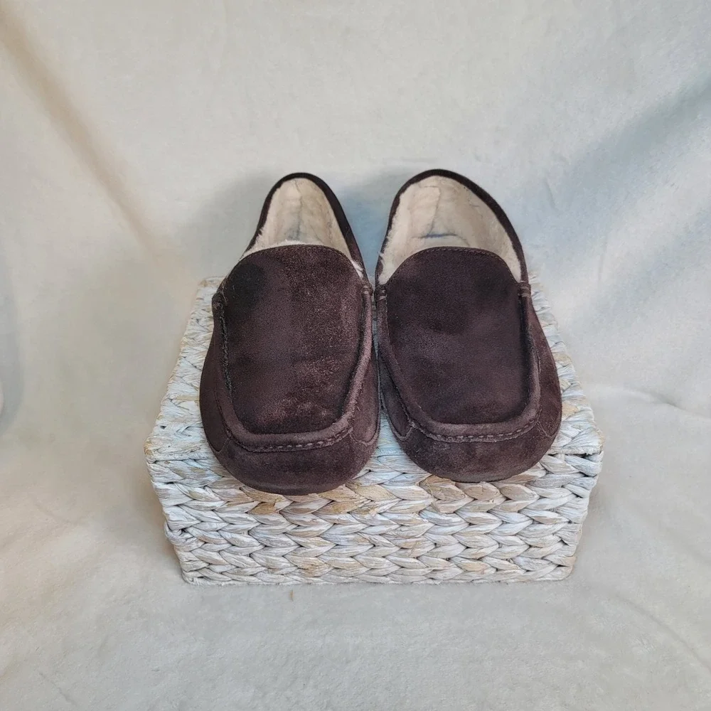 Ugg Ascot Loafer Outdoor Moccasin Brown Suede Casual Cabincore Men's 12 Sherpa‎