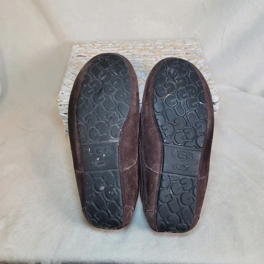Ugg Ascot Loafer Outdoor Moccasin Brown Suede Casual Cabincore Men's 12 Sherpa‎