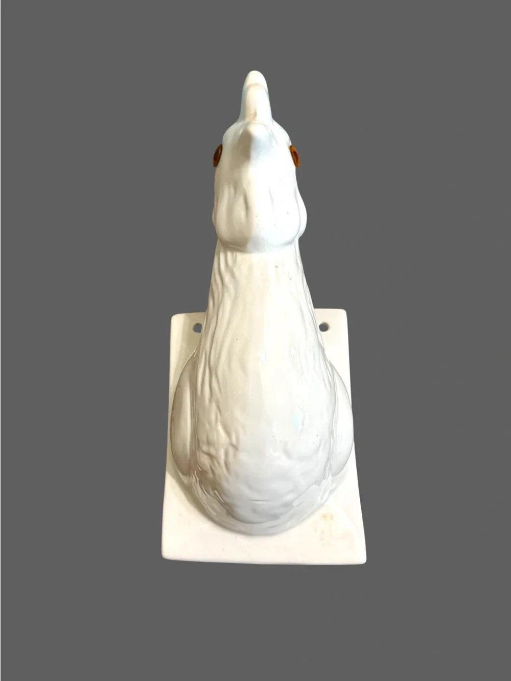Vintage white ceramic rooster wall hook chicken farmhouse kitchen decor