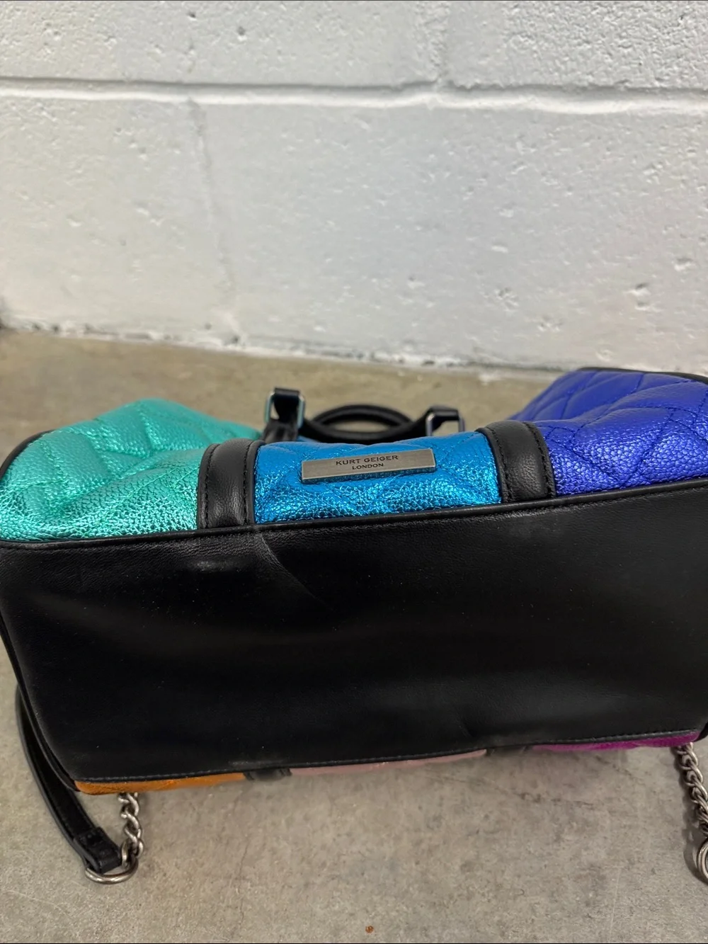 Kurt Geiger black quilted aqua