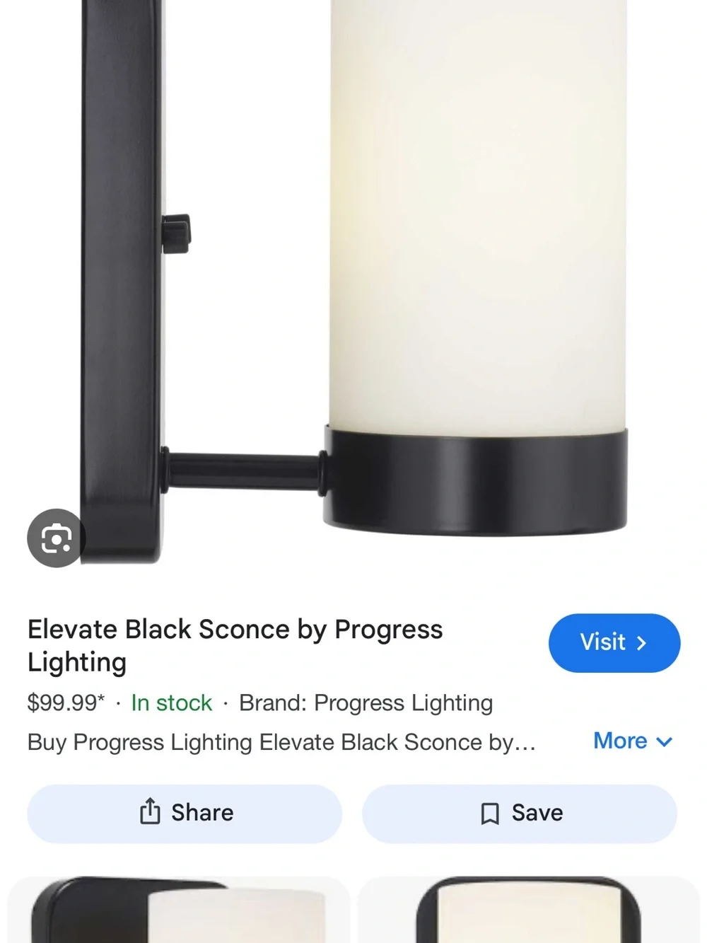 Elevate Black Wall Sconce with White Glass Shade
