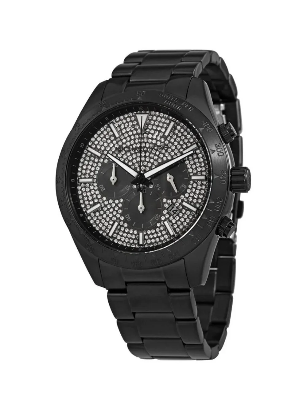 NWT Michael Kors Layton Chronograph Quartz Black Stainless Steel Men's Watch