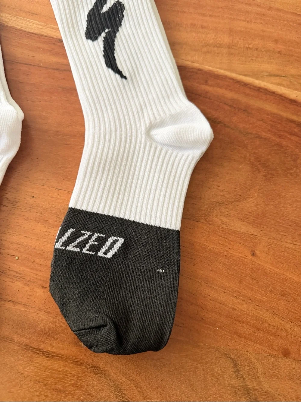 White & Black Athletic men’s cycling Crew Socks with Lightning Logo - Pack of 3