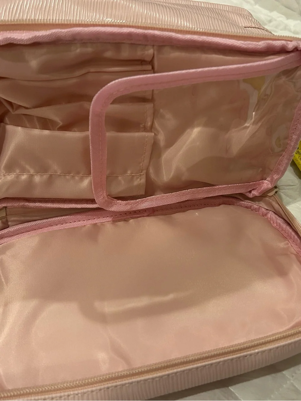Fancii Soft Blush Cosmetic Pouch with Bottom Compartment