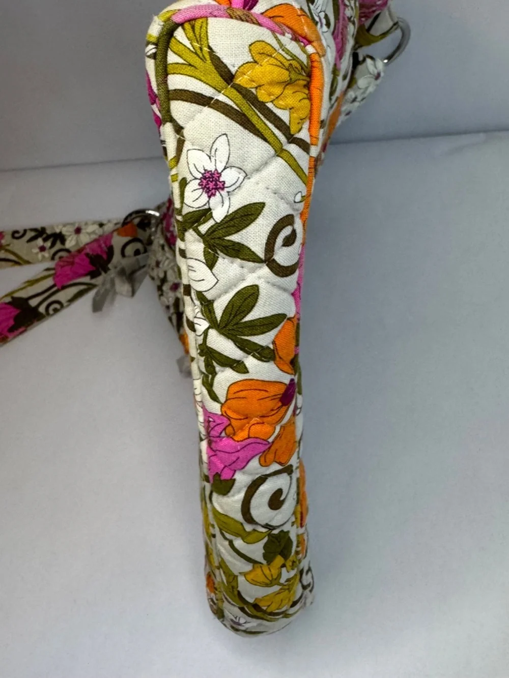 Vera Bradley Tea Garden Crossbody Hipster Purse Pink Orange Gray Floral