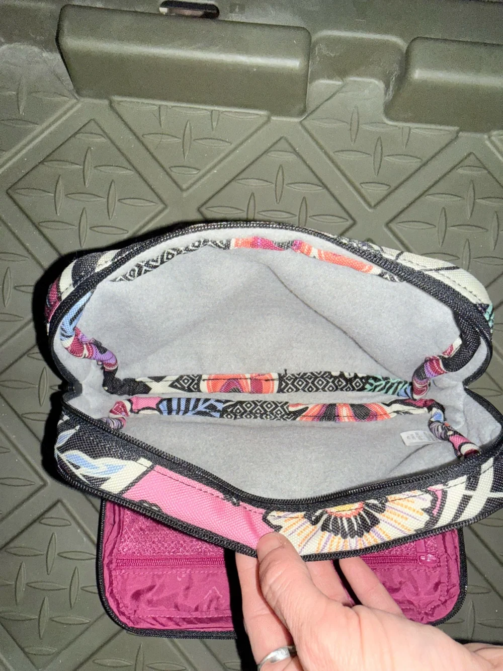Vera Bradley Floral Mesh Cosmetic Pouch - Black, Pink, Yellow, Green