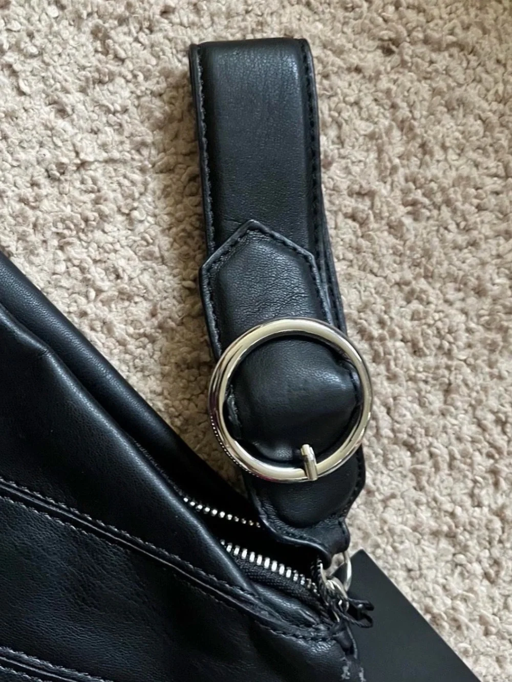 Zara Black Quilted Wristlet Cosmetic Pouch
