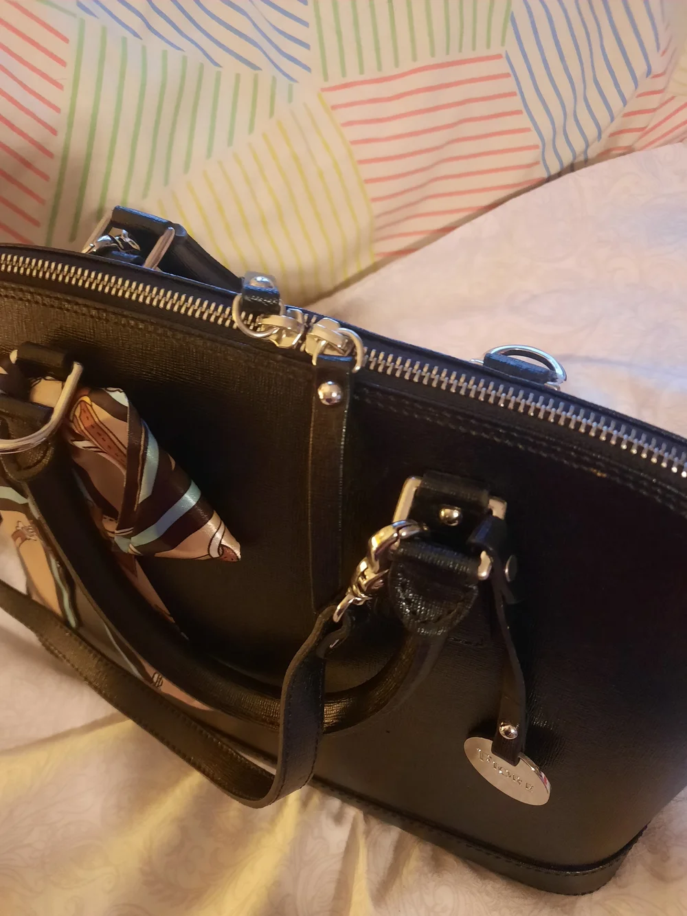 FIORE genuine leather detachable design black