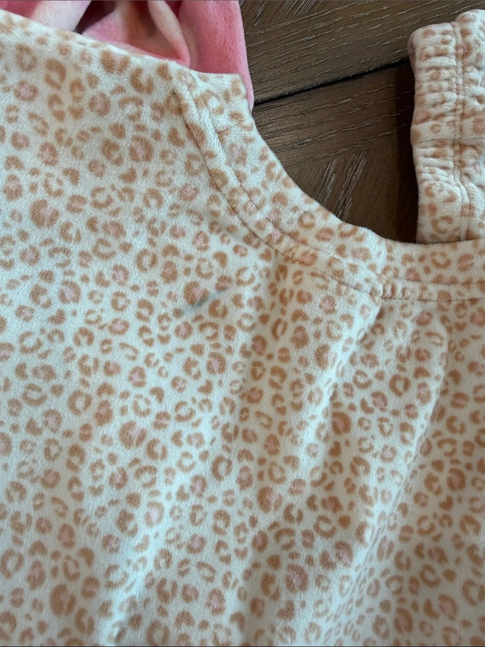 Cat & Jack Pink Tie-Dye and Cream Leopard Ruffle Pajama Set Duo