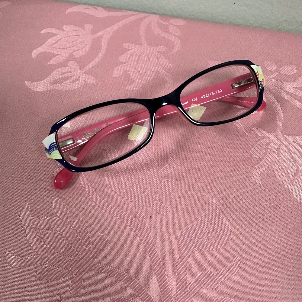 Lilly Pulitzer Sumner NV Blue Pink Floral Eyeglasses Frames 48-15-130