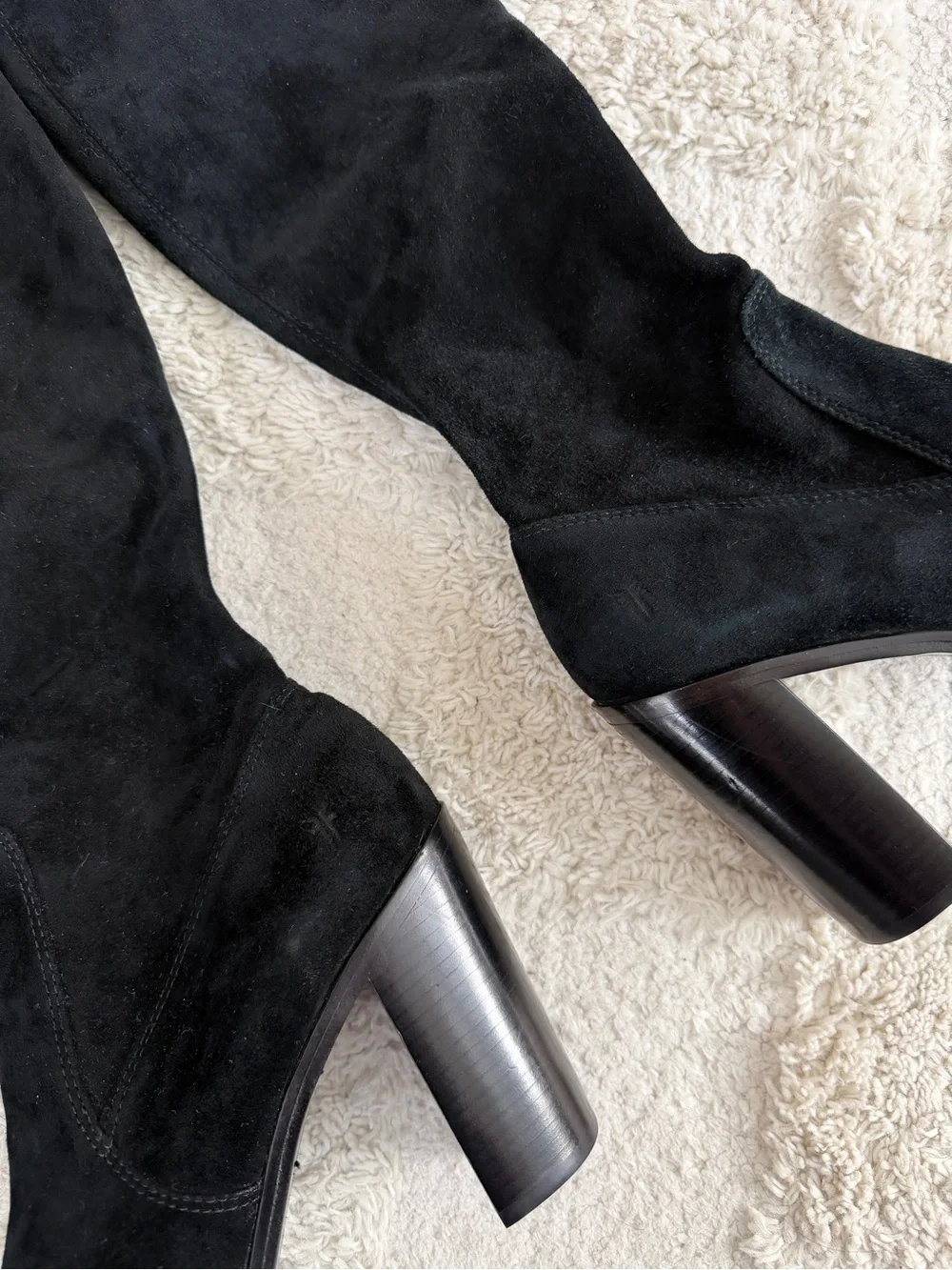 FRYE Black Over-the-Knee Thigh High Heeled Suede Boots