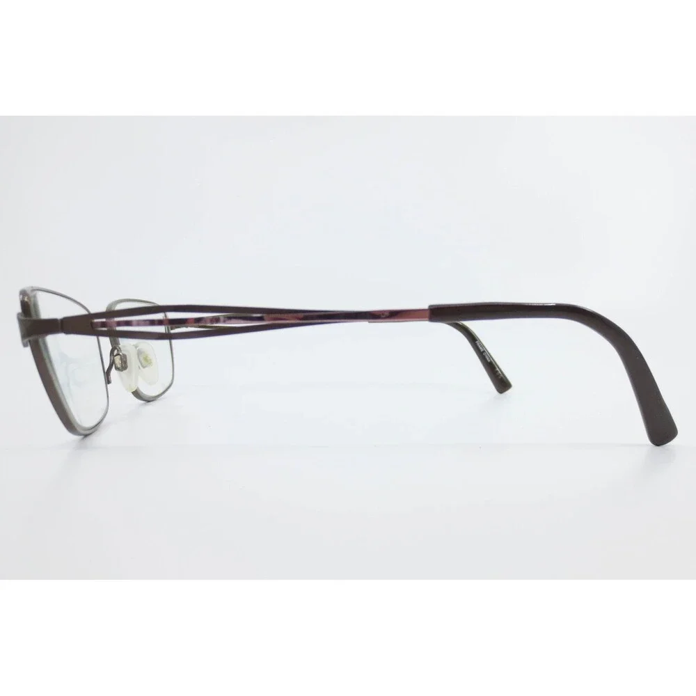 Flexon Jean 210 Brown Rectangle Eyeglasses Frames 53-17-140 Memory Metal Bridge