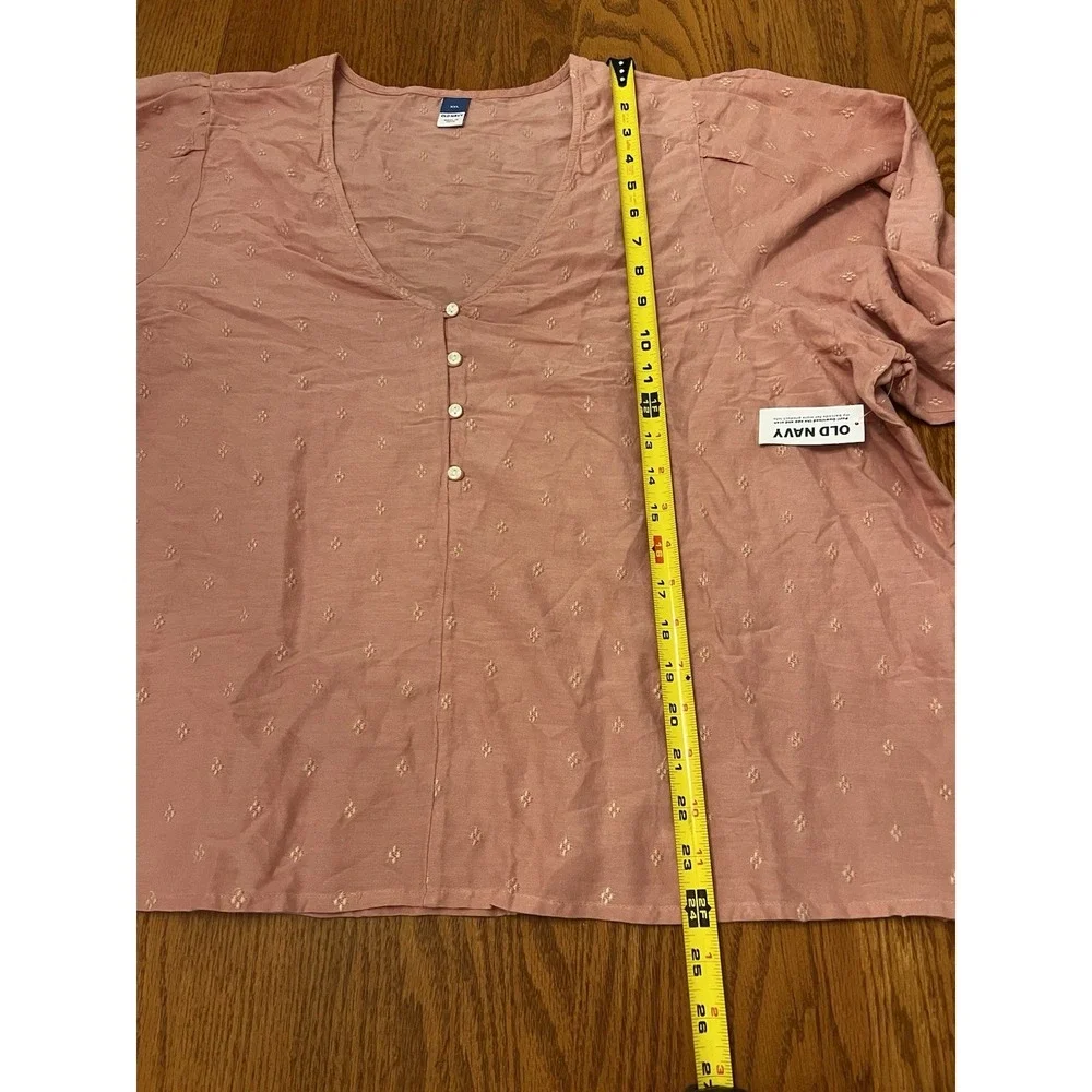Old Navy Women's 2XL Puffed Long Sleeves NWT Top Blouse‎ Salmon Boho