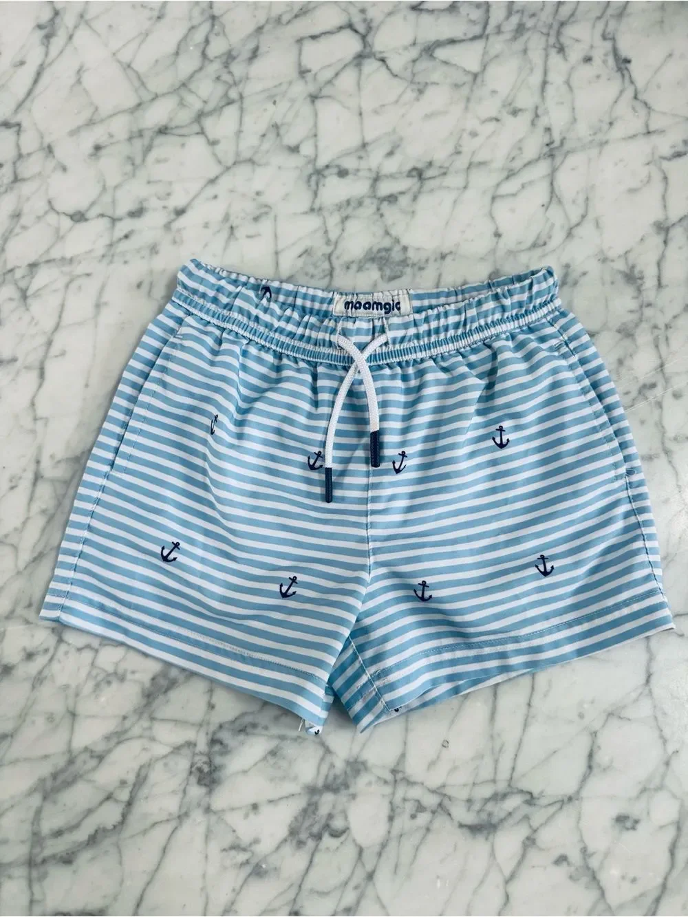 Maamgic Boys 4T Swim Short Lined Quick Dry Stripe Nautical