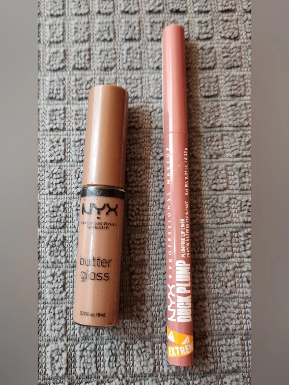 Bundle Of 2 NYX Butter Gloss & Lip Plumper Pencil in Nude Pink Duo