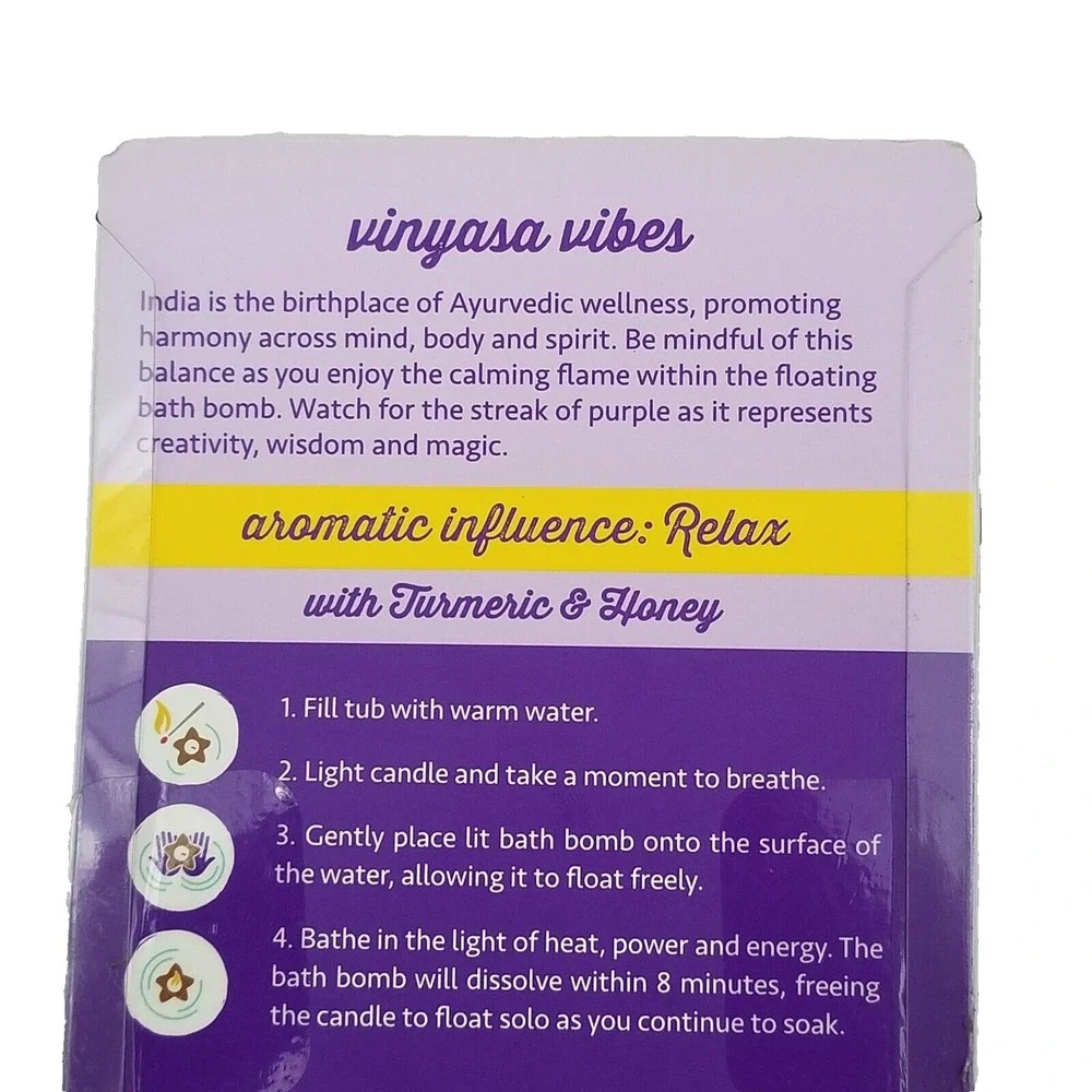 2x Village Naturals Aromatherapy Bath Bomb with Floating Candle‎ 3.5 oz Each
