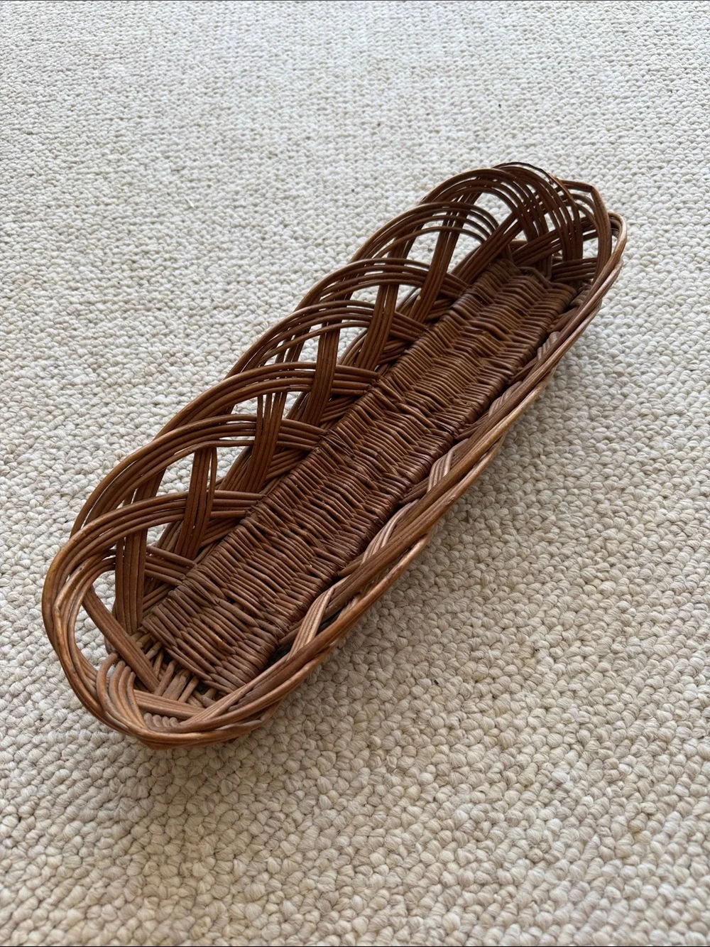 Woven Rattan Bread Basket - Brown