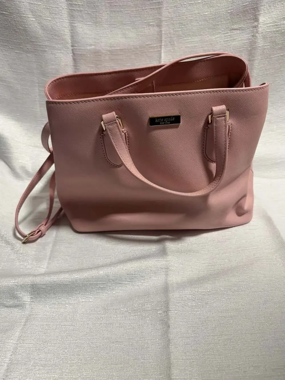 Kate Spade Laurel Way Evangelie Saffiano Leather Satchel Rose Jade Crossbody Bag