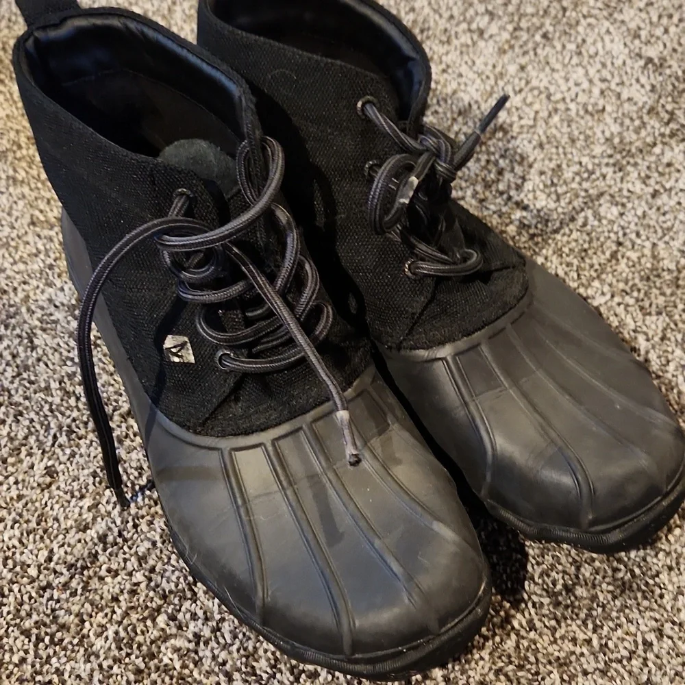 Sperry Brewster Low Duck Boots Black Mens Size 9