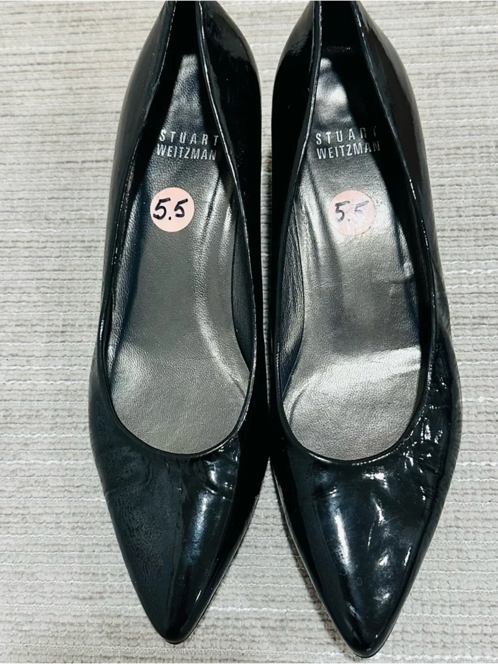 Stuart‎ Weitzman Women’s Black Patent Leather Wedges Size 5,5