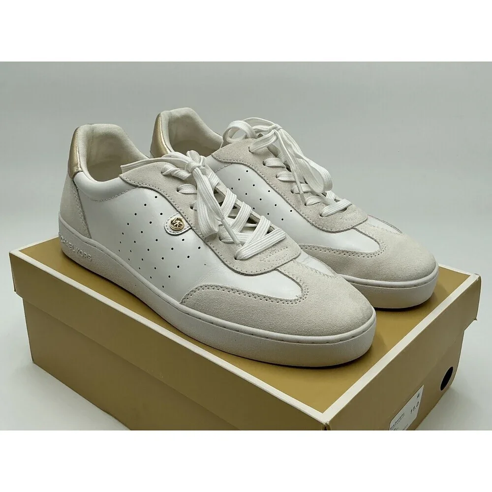 Michael Kors Scotty Lace Up 43S4SCFS1L Women's US 11 White Leather Shoes ebay121