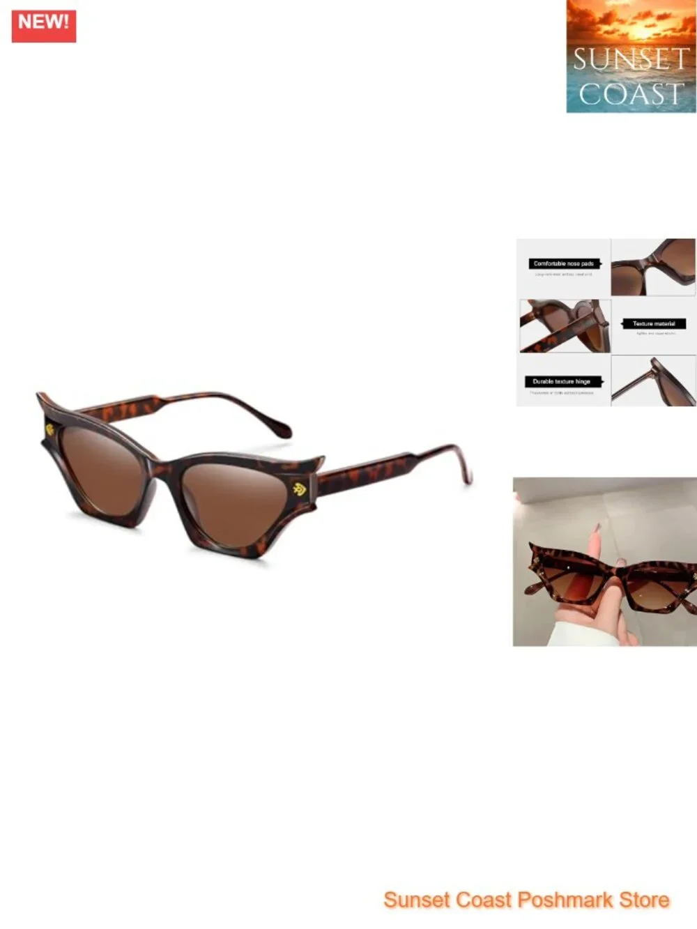 Cat Eye Shield Sunglasses Polarized UV Protection Plastic Hiking
