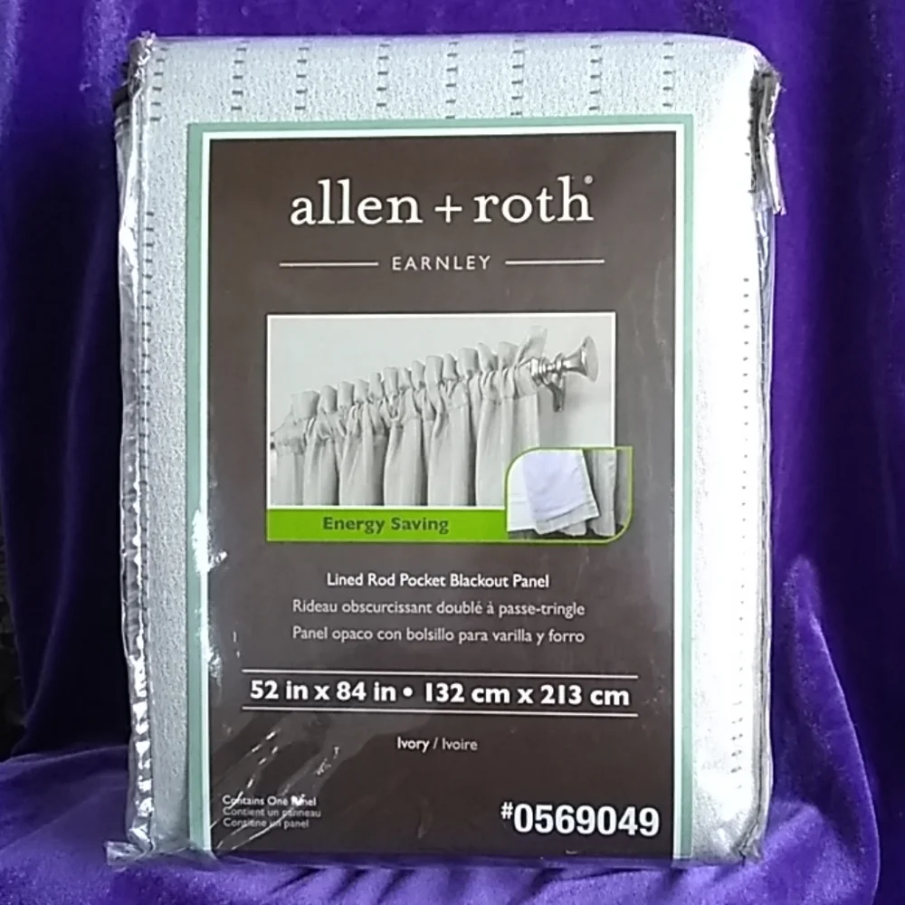 allen+roth Earnley Lined Rod Pocket Blackout pnl