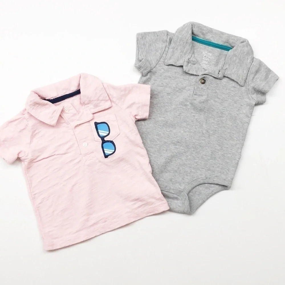 Carter's baby boys polo shirt + polo bodysuit set