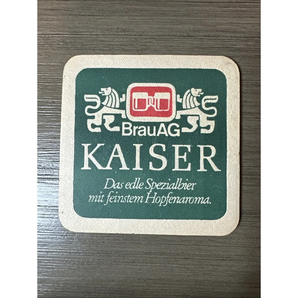 Vintage Beer Coaster BrauAG Kaiser Das edle Spezialbier mit feinstem Hopfenaroma