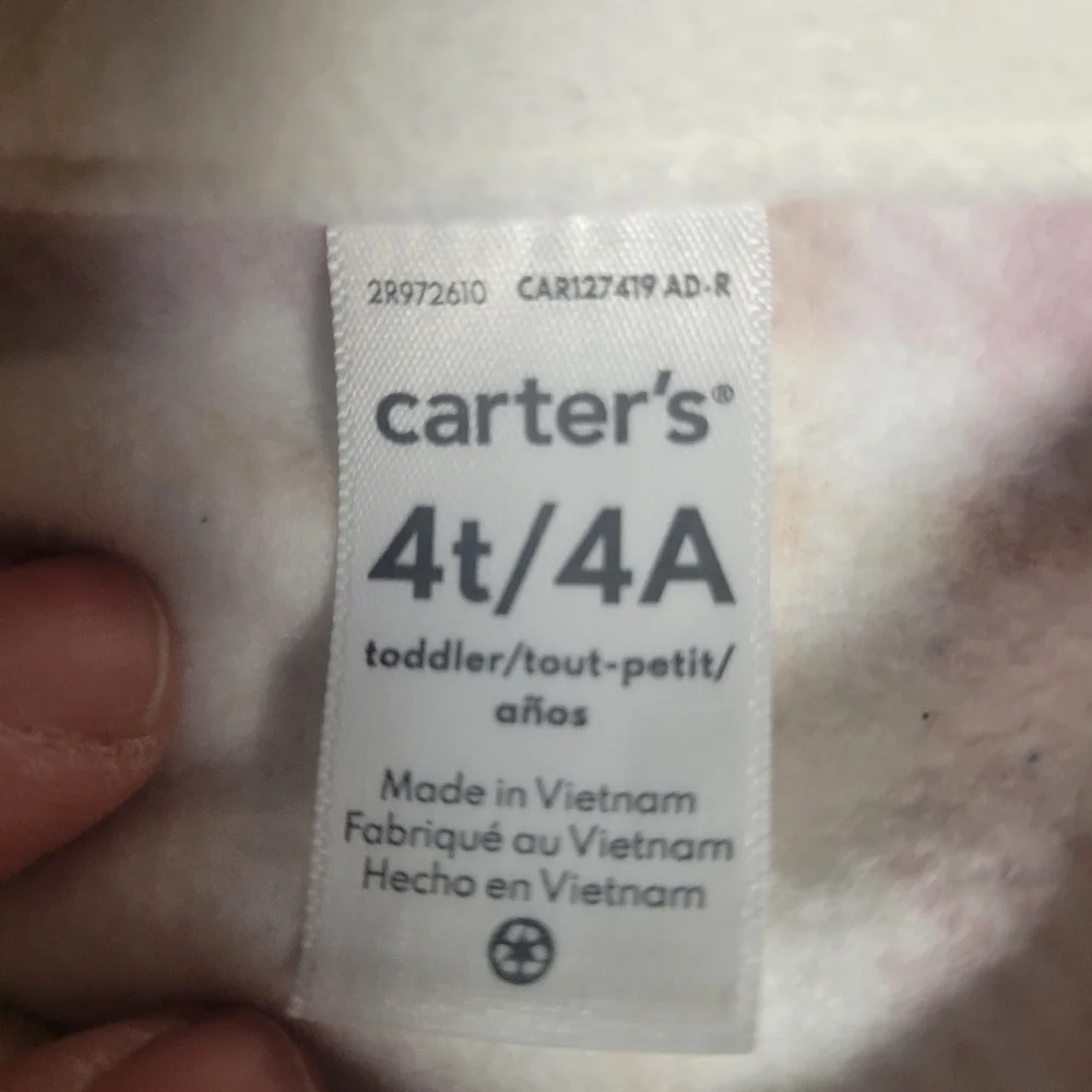 Carters NWT Pink and White Plaid‎ Button-Up Jacket/SHACKET Size 4T