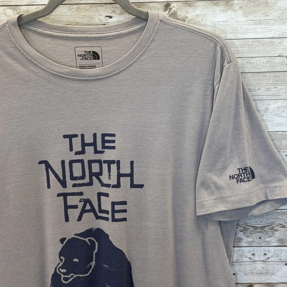 The‎ North Face Mens L T-Shirt Gray Graphic Berkeley California Bear Slim Fit