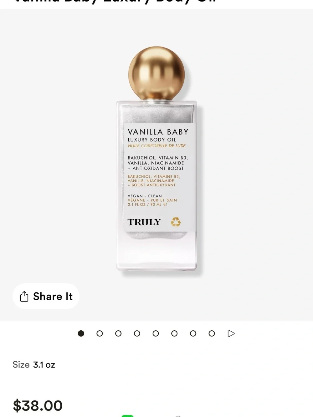 TRULY Vanilla Baby Luxury Body Oil