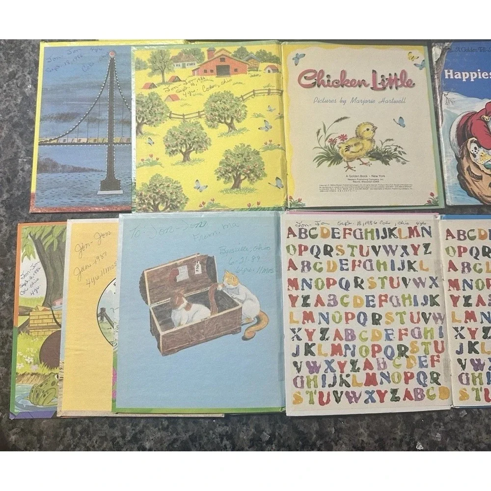 7 Golden‎ Tell-A-Tale Books VTG Disney Precious Moments Chicken Little & More