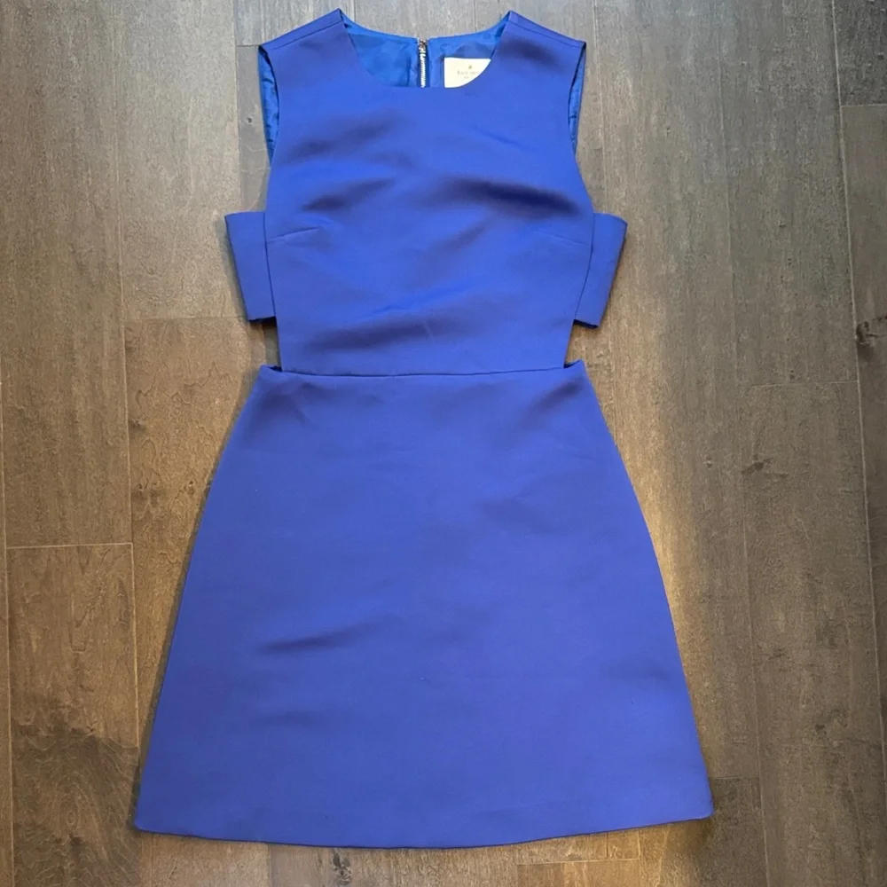 NWT Kate Spade Size 2 Cobalt Blue Cutout Fit & Flare Cocktail Dress